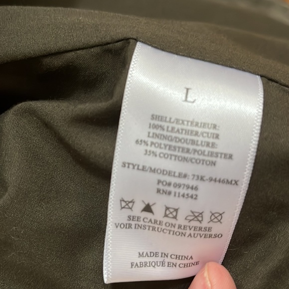 NWOT SL8 Genuine suede moto jacket, SL8. Size L Color Green. This jacket - Picture 5 of 12